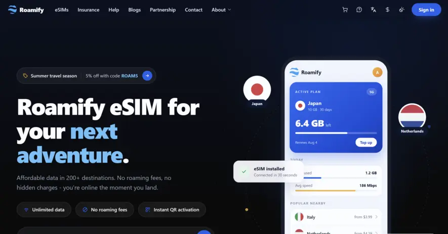 Roamify eSIM Giappone