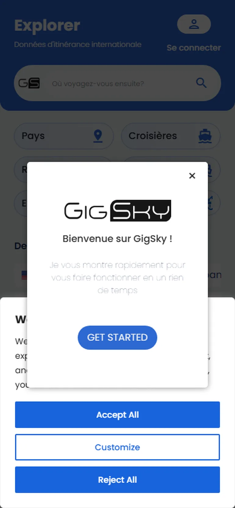 GigSky recensione vista mobile